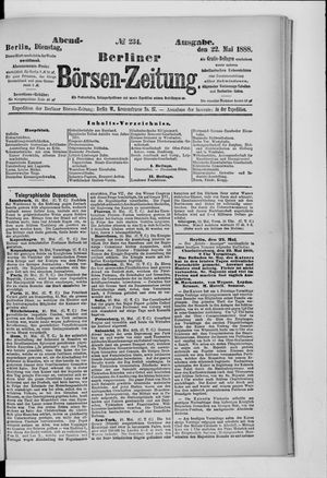 Berliner Börsen-Zeitung vom 22.05.1888