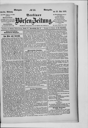 Berliner Börsen-Zeitung vom 23.05.1888