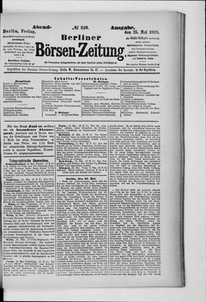 Berliner Börsen-Zeitung vom 25.05.1888