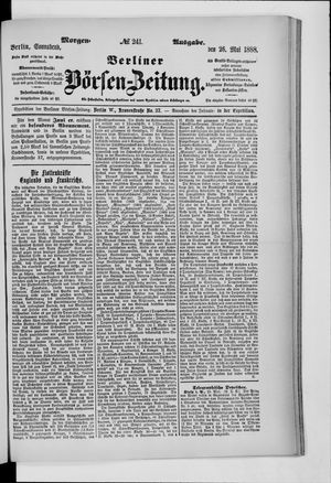 Berliner Börsen-Zeitung vom 26.05.1888
