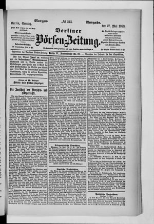 Berliner Börsen-Zeitung vom 27.05.1888
