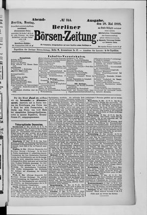 Berliner Börsen-Zeitung vom 28.05.1888