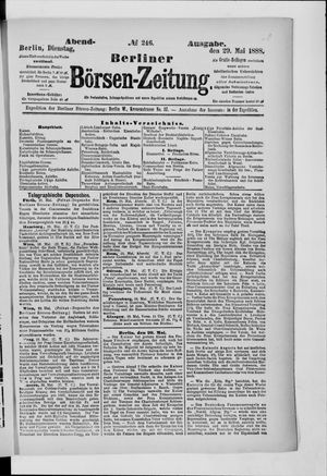 Berliner Börsen-Zeitung on May 29, 1888