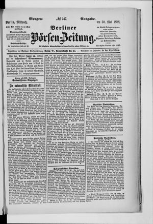 Berliner Börsen-Zeitung vom 30.05.1888