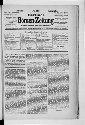 Berliner Börsen-Zeitung vom 30.05.1888