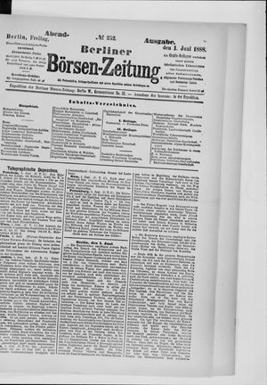 Berliner Börsen-Zeitung vom 01.06.1888