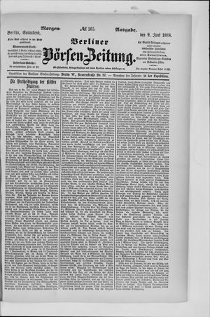 Berliner Börsen-Zeitung vom 09.06.1888