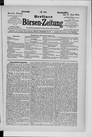 Berliner Börsen-Zeitung vom 11.06.1888
