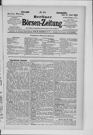 Berliner Börsen-Zeitung vom 13.06.1888