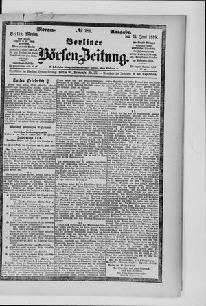 Berliner Börsen-Zeitung vom 18.06.1888