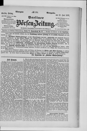 Berliner Börsen-Zeitung vom 22.06.1888