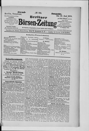 Berliner Börsen-Zeitung vom 23.06.1888