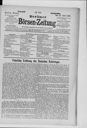 Berliner Börsen-Zeitung vom 25.06.1888