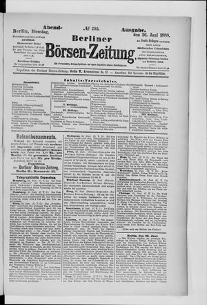 Berliner Börsen-Zeitung vom 26.06.1888