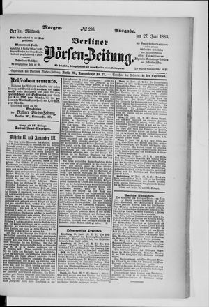 Berliner Börsen-Zeitung vom 27.06.1888