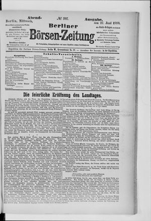 Berliner Börsen-Zeitung vom 27.06.1888