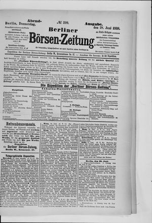 Berliner Börsen-Zeitung vom 28.06.1888