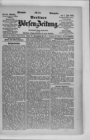 Berliner Börsen-Zeitung vom 01.07.1888