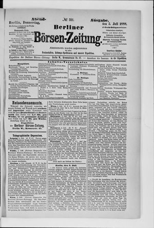 Berliner Börsen-Zeitung vom 05.07.1888