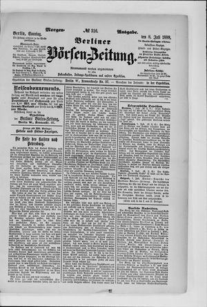 Berliner Börsen-Zeitung vom 08.07.1888
