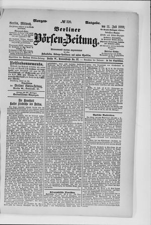 Berliner Börsen-Zeitung vom 11.07.1888