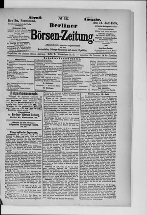 Berliner Börsen-Zeitung vom 14.07.1888
