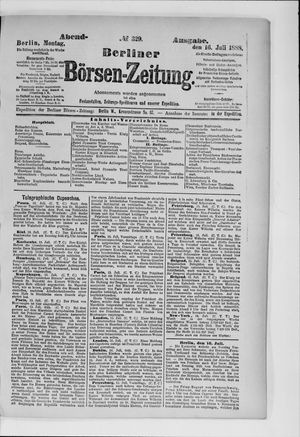 Berliner Börsen-Zeitung vom 16.07.1888