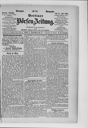 Berliner Börsen-Zeitung vom 17.07.1888