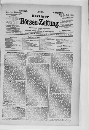 Berliner Börsen-Zeitung vom 17.07.1888