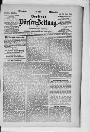 Berliner Börsen-Zeitung vom 22.07.1888