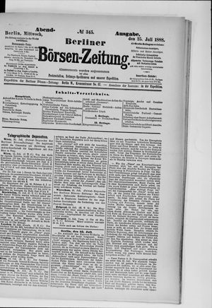 Berliner Börsen-Zeitung vom 25.07.1888