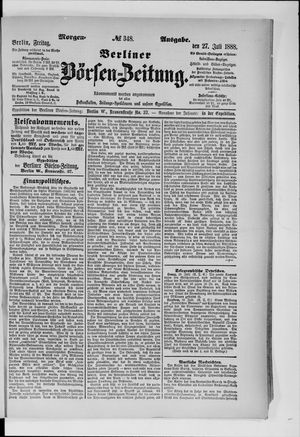 Berliner Börsen-Zeitung vom 27.07.1888