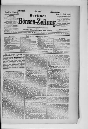 Berliner Börsen-Zeitung vom 27.07.1888