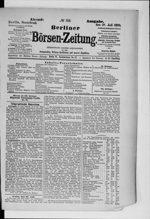 Berliner Börsen-Zeitung vom 28.07.1888
