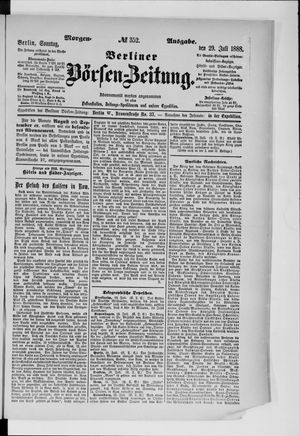 Berliner Börsen-Zeitung vom 29.07.1888