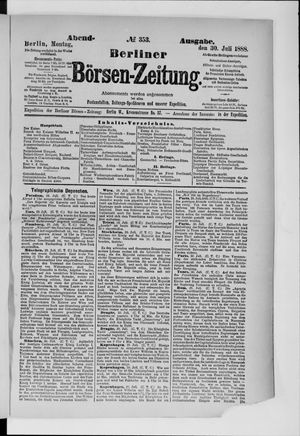 Berliner Börsen-Zeitung vom 30.07.1888