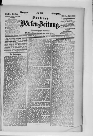 Berliner Börsen-Zeitung vom 31.07.1888