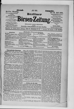 Berliner Börsen-Zeitung vom 31.07.1888