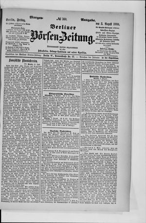Berliner Börsen-Zeitung vom 03.08.1888