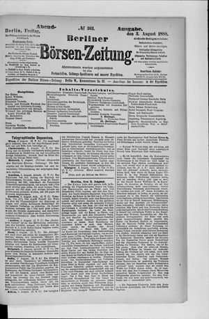 Berliner Börsen-Zeitung vom 03.08.1888