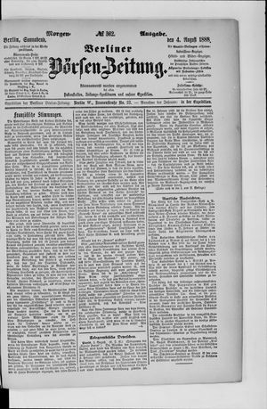 Berliner Börsen-Zeitung vom 04.08.1888