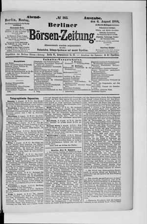 Berliner Börsen-Zeitung vom 06.08.1888