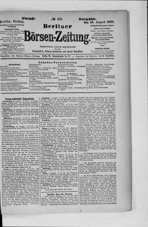 Berliner Börsen-Zeitung vom 10.08.1888