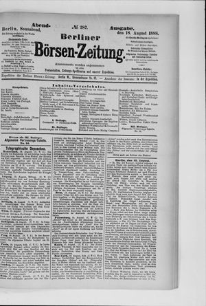Berliner Börsen-Zeitung vom 18.08.1888