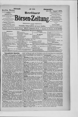 Berliner Börsen-Zeitung vom 20.08.1888