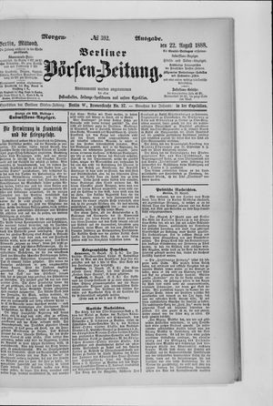 Berliner Börsen-Zeitung vom 22.08.1888
