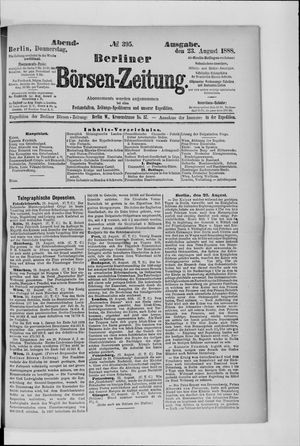 Berliner Börsen-Zeitung vom 23.08.1888