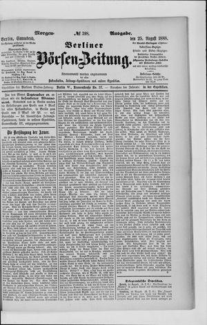 Berliner Börsen-Zeitung vom 25.08.1888