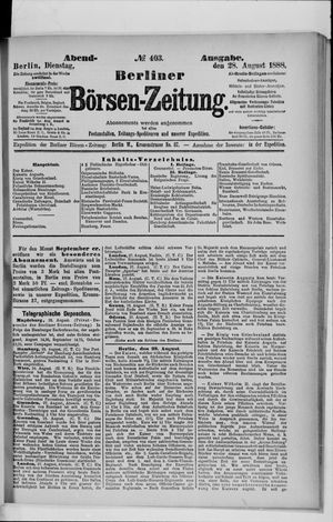 Berliner Börsen-Zeitung vom 28.08.1888