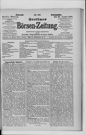 Berliner Börsen-Zeitung vom 29.08.1888